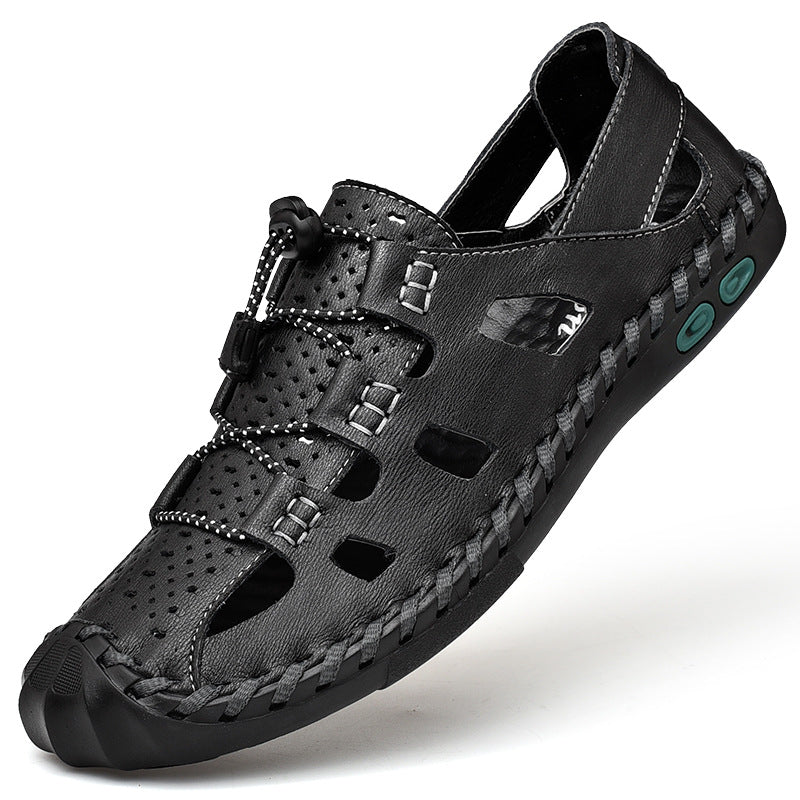 Leather breathable sandals for men
