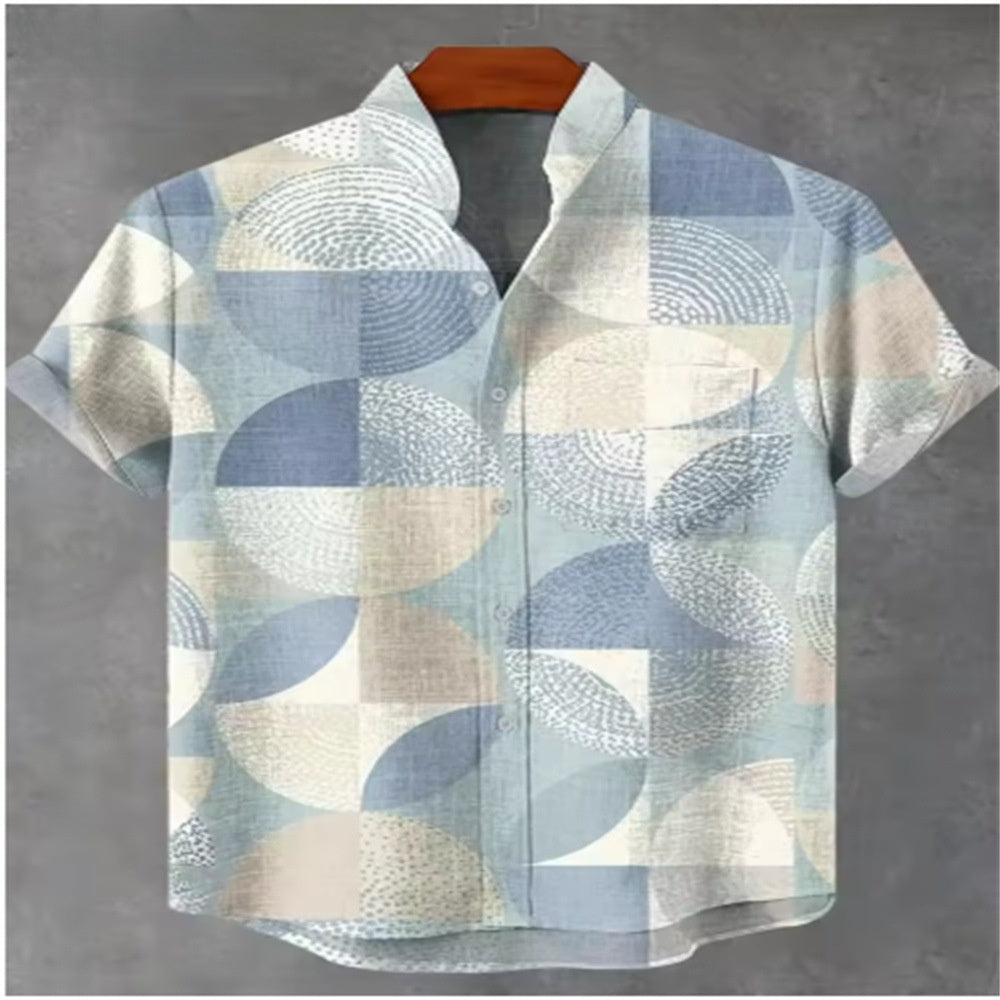 Mens Classic Striped Linen Shirt