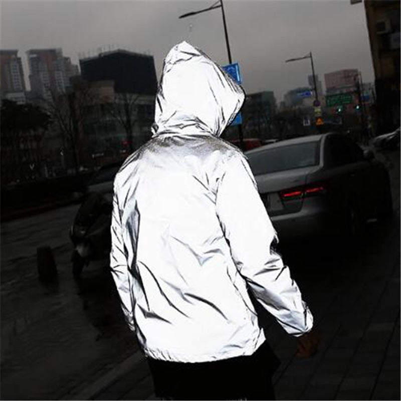 Reflective Hooded Windbreaker Jacket for Men and Women