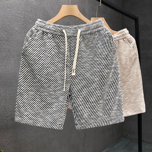 Diagonal Striped Casual Shorts for Men