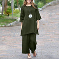 Cotton-linen Casual Long-sleeve Loose Cotton Set