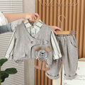 Boys 3-Piece Cartoon Bear Vest Set