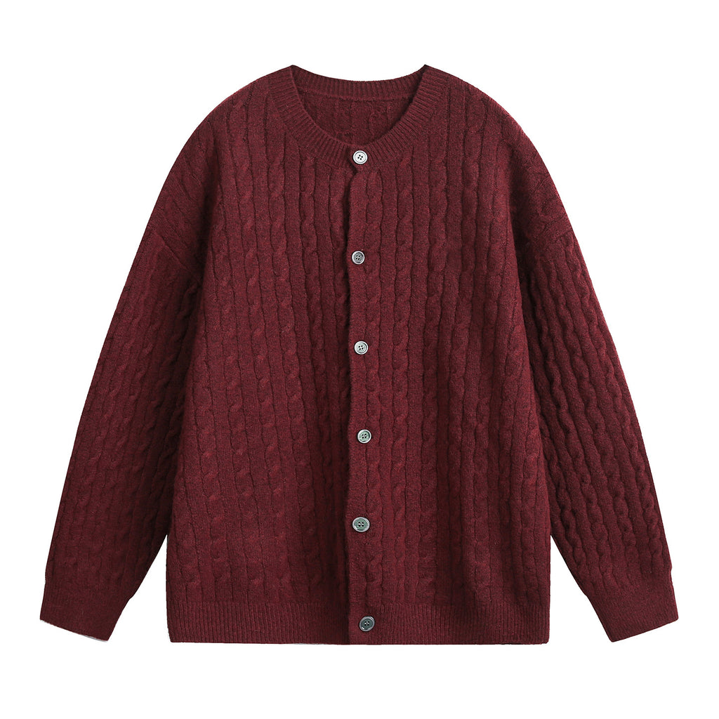 Mens Cable Knit Cardigan Sweater