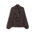 Zarz Womens Bow Polka Dot Shirt