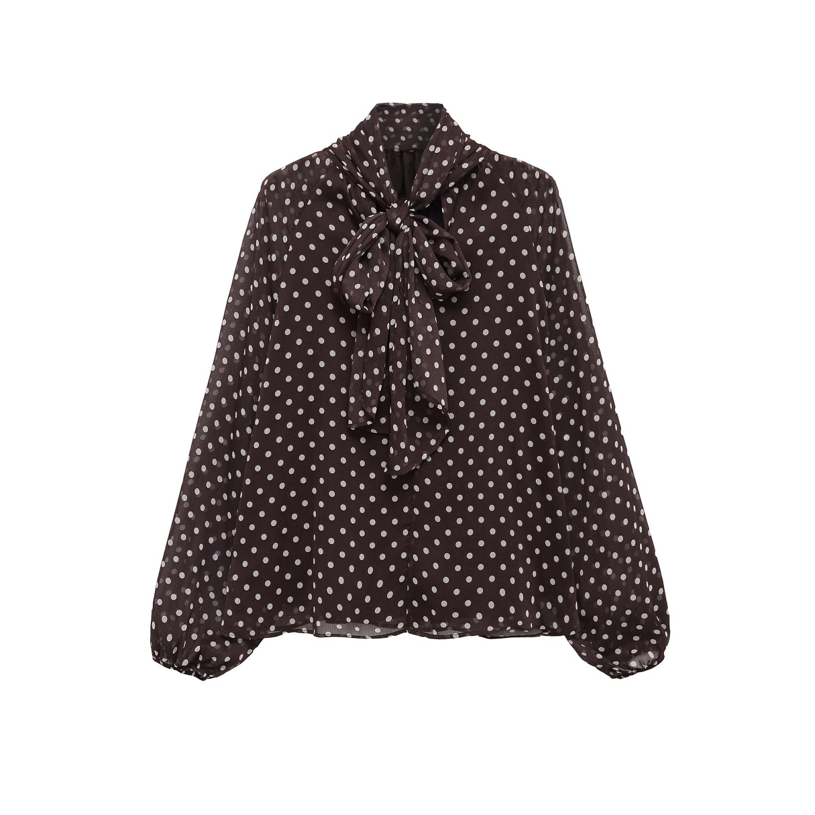 Zarz Womens Bow Polka Dot Shirt