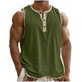 Men's Cotton-Linen Sleeveless Fitness Casual Trendy Tank Top