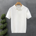 Mens Striped V-Neck Polo Shirt