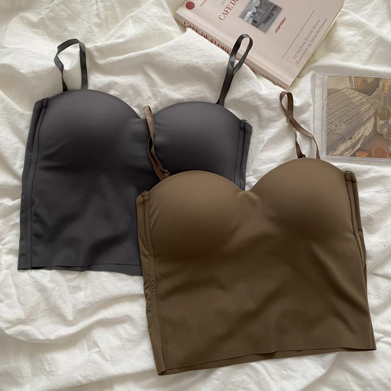 Ice Silk Slim-Fit Camisole with Built-In Bra