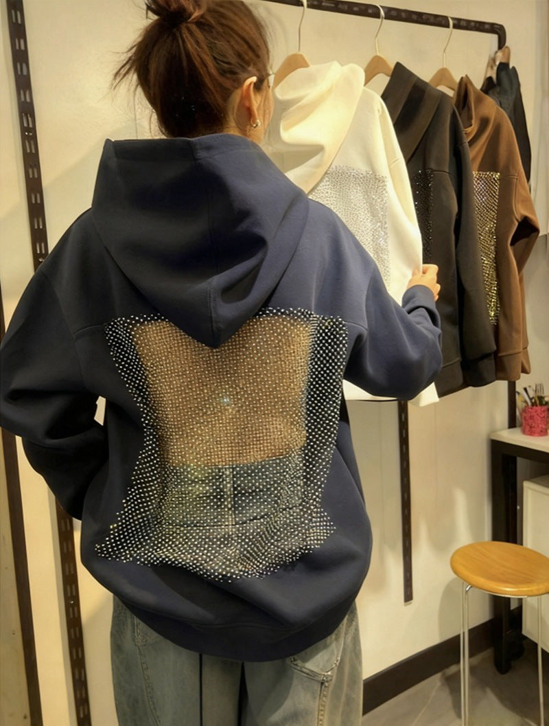 Womens Backless Mesh Hoodie