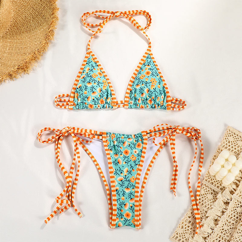 Women's Digital Print Bikini with Adjustable Straps