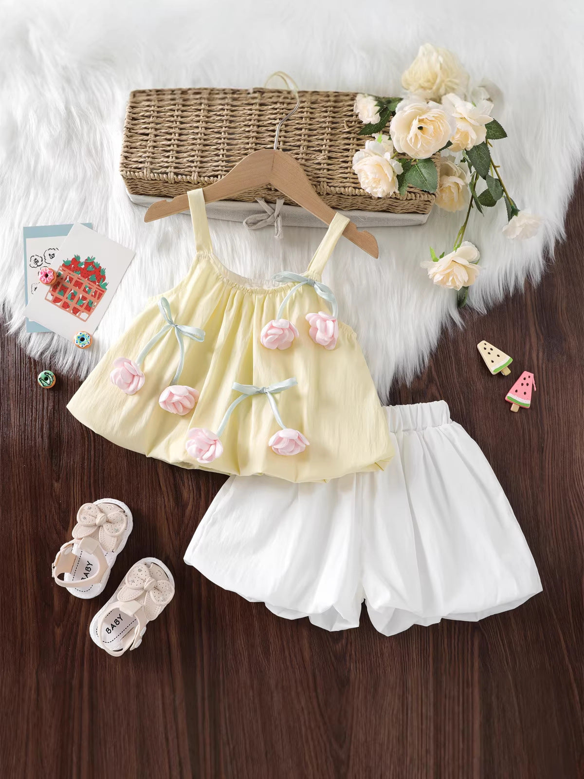 Girls Sleeveless Top and Shorts Set
