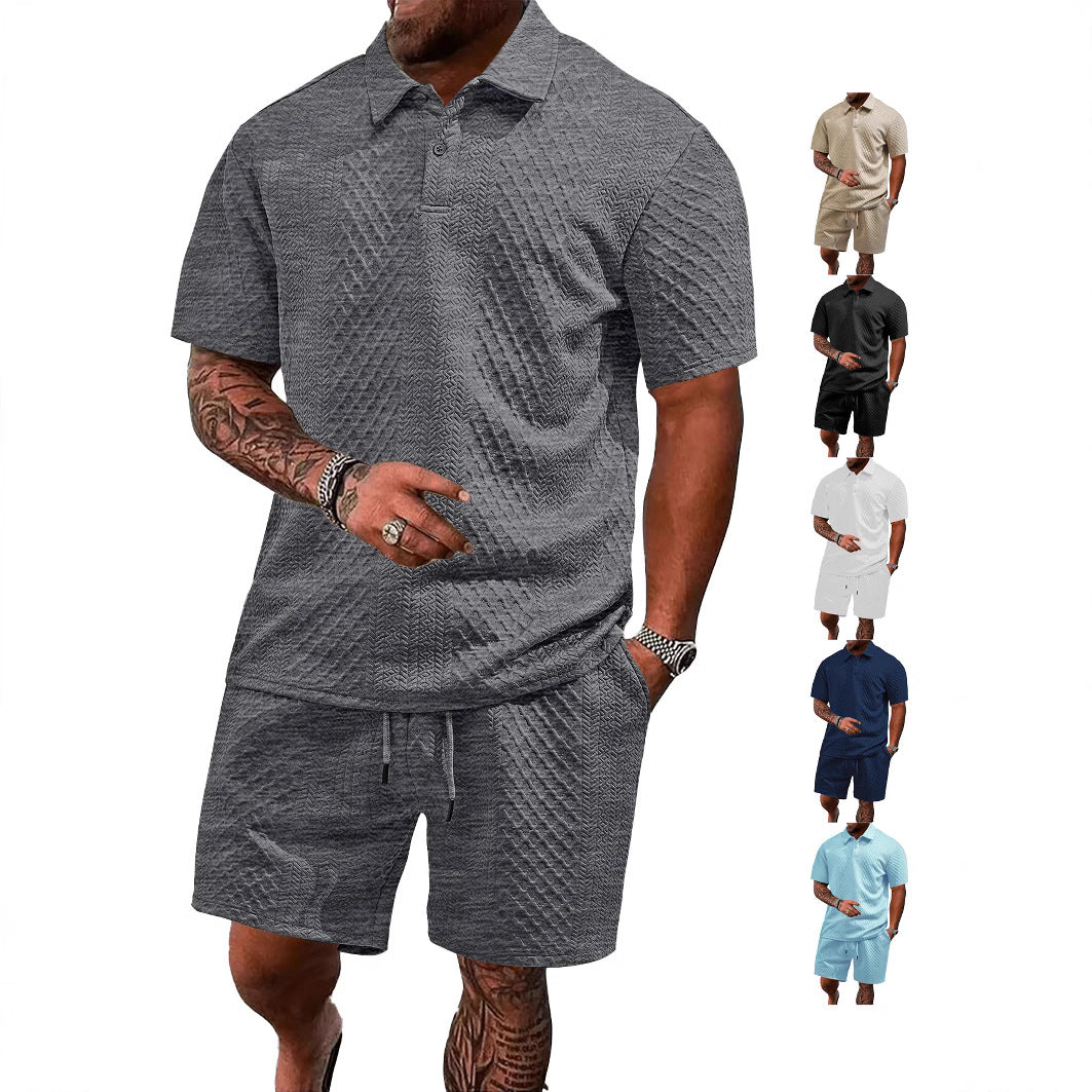 Mens Summer Jacquard Polo Shirt