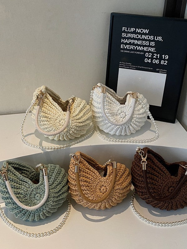Handmade Woven Shell Design Shoulder Bag