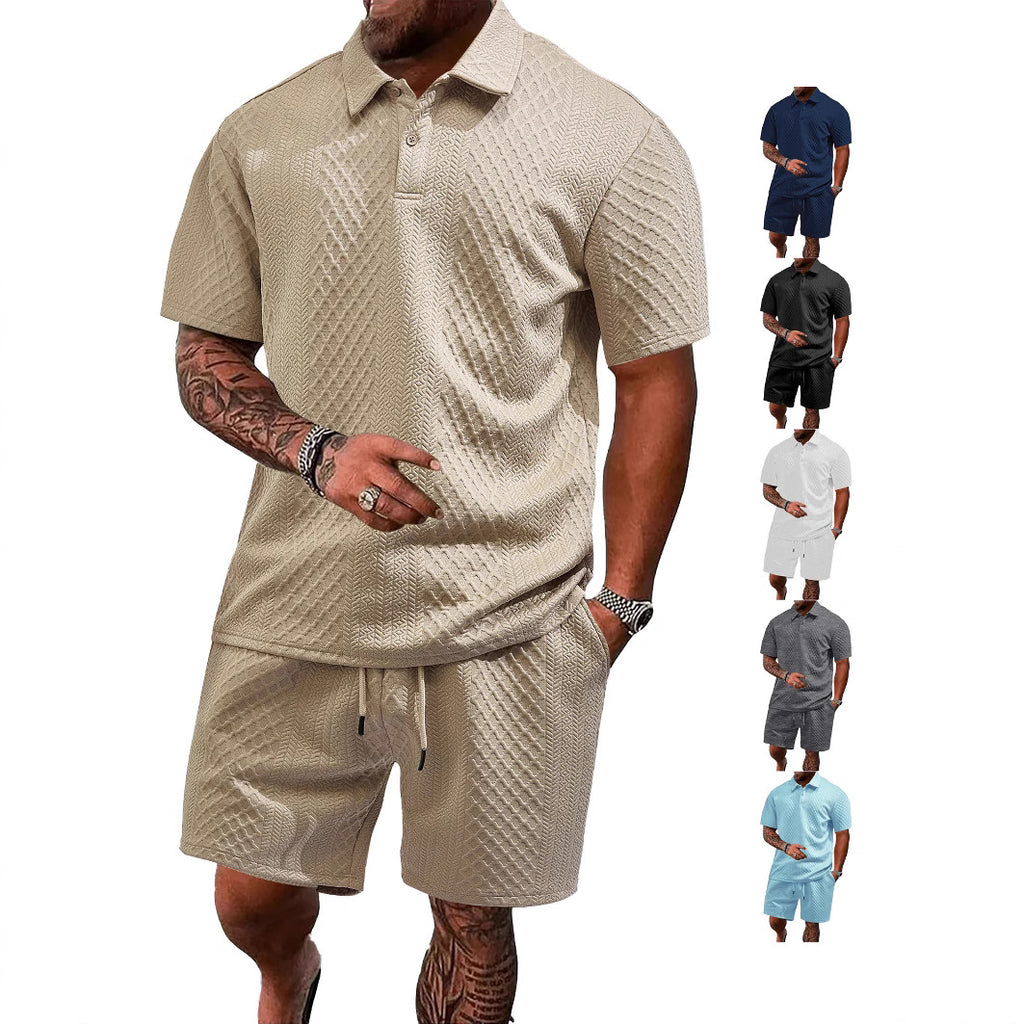 Mens Summer Jacquard Polo Shirt
