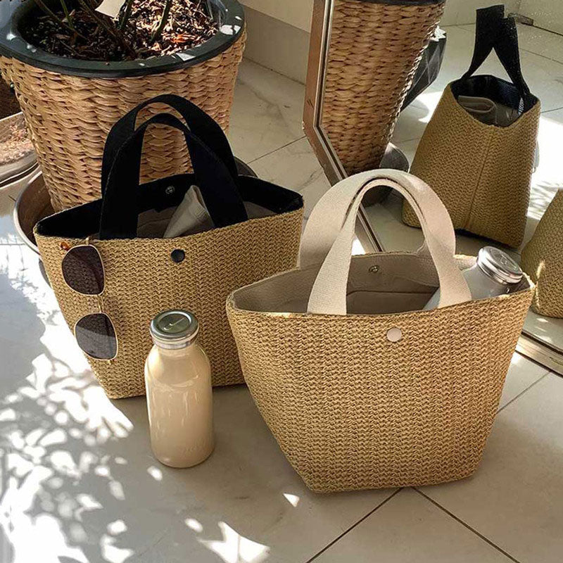 Beach Women Bohemian Summer Woven Rattan Shoulder Handbag Bags For Women