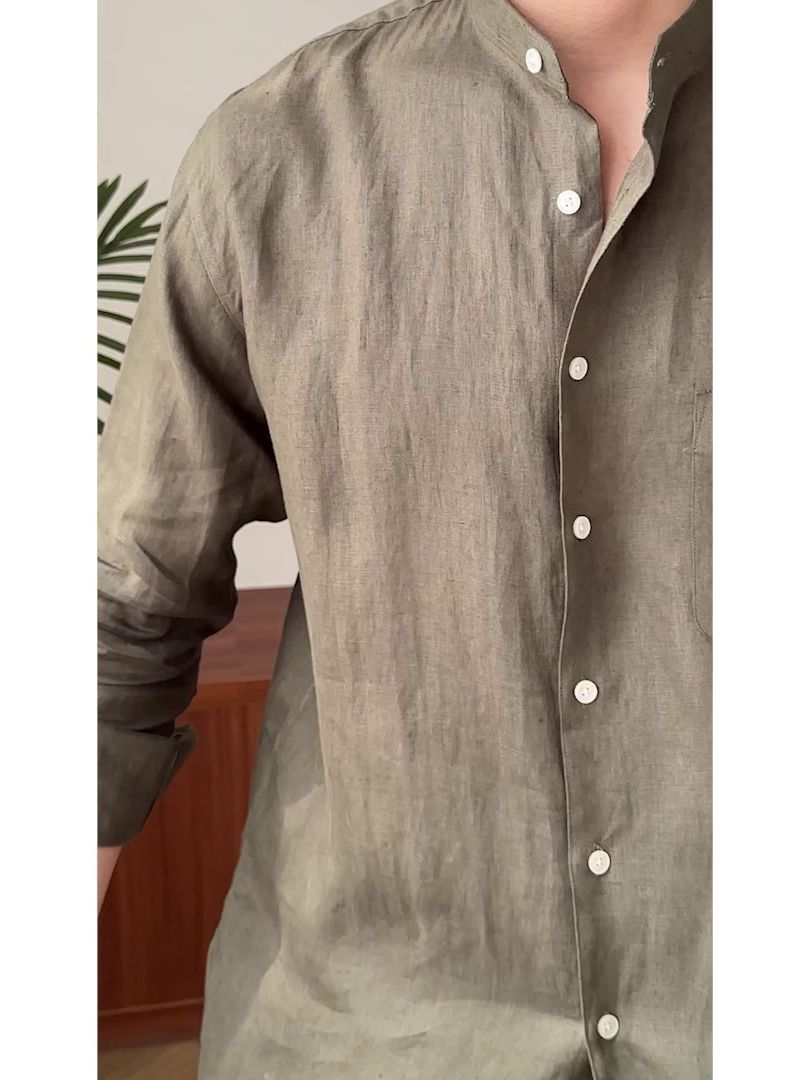 Mens Casual Linen Shirt