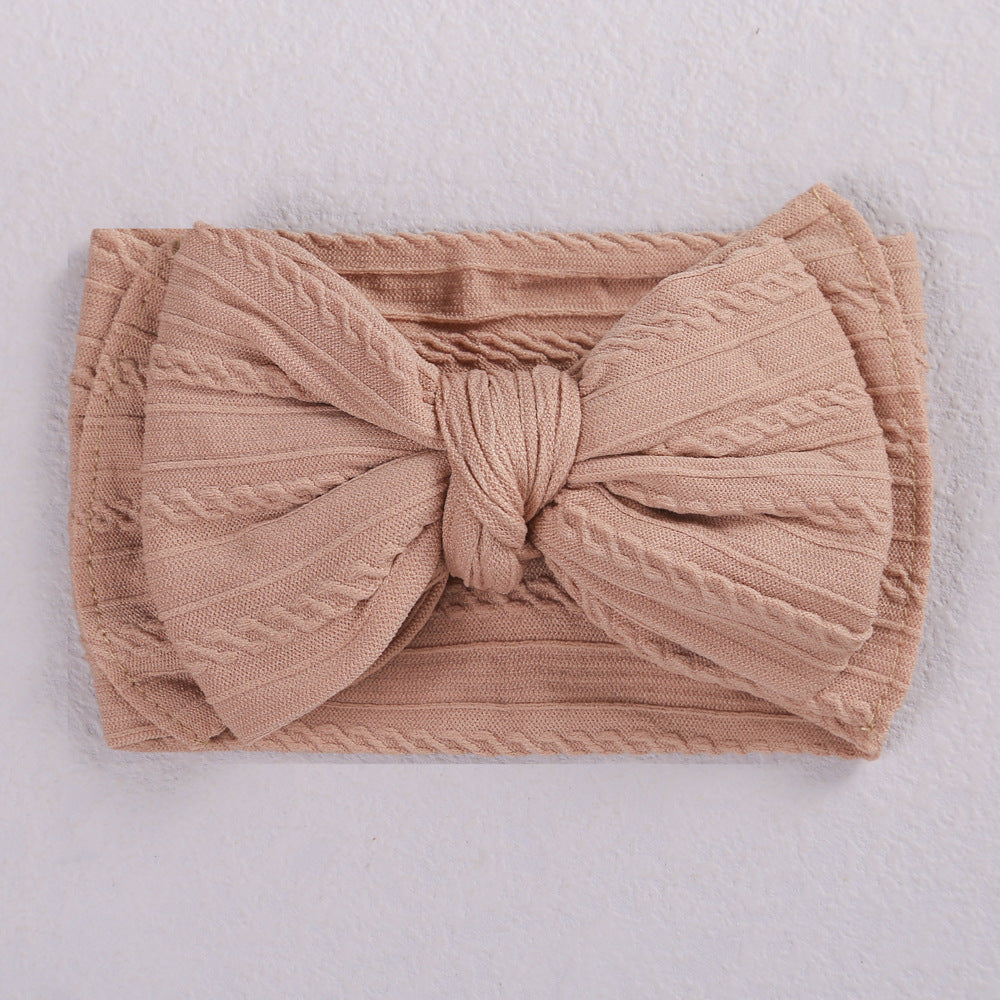 Children's Hair Accessories Jacquard Nylon Hair Band Double-layer Bow
