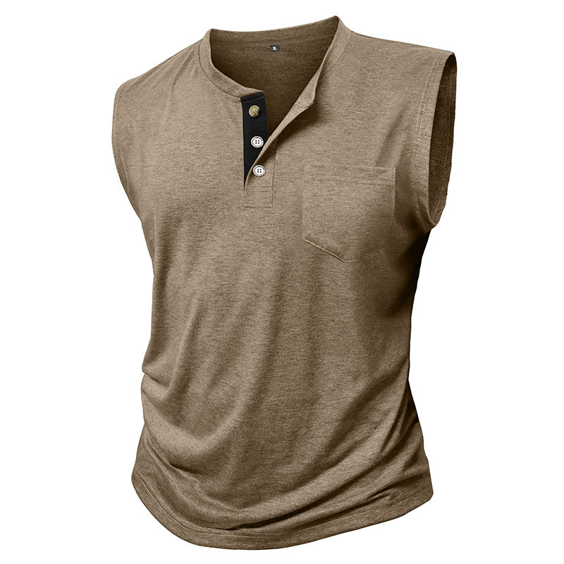 Men's Sleeveless Wide-Shoulder Tank Top Fitness Workout Top