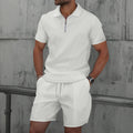 Men's Waffle Knit Short Sleeve and Shorts Set