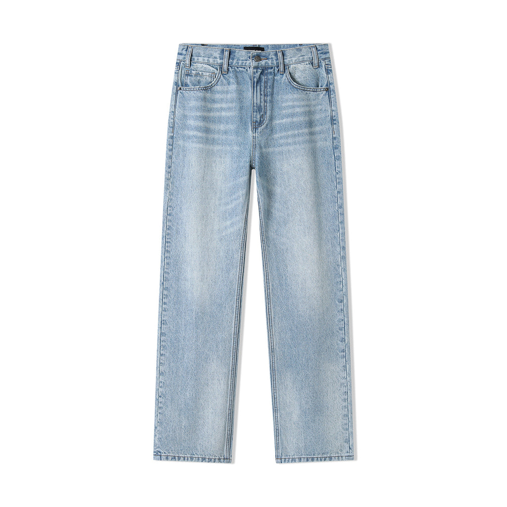 Mens Summer Elastic Straight Leg Jeans