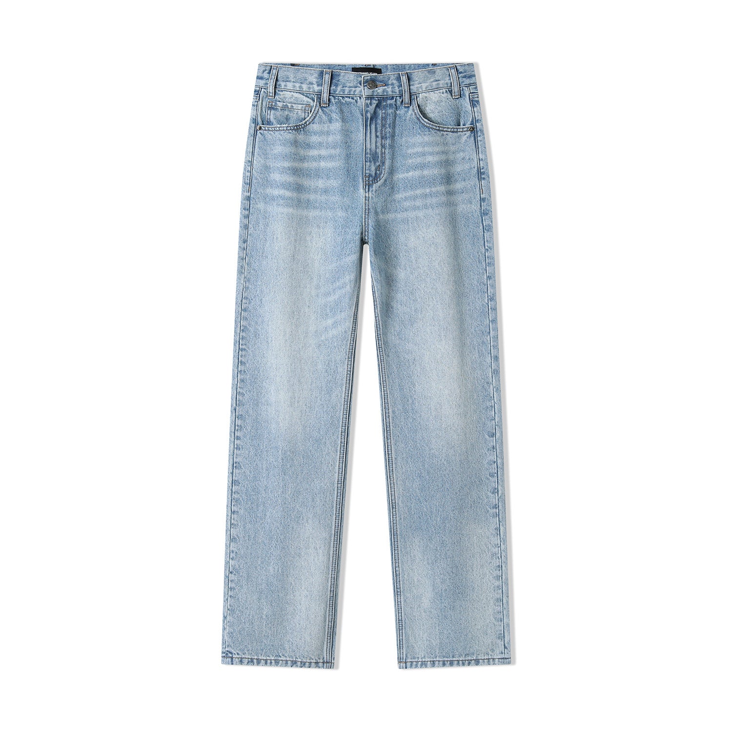 Mens Summer Elastic Straight Leg Jeans