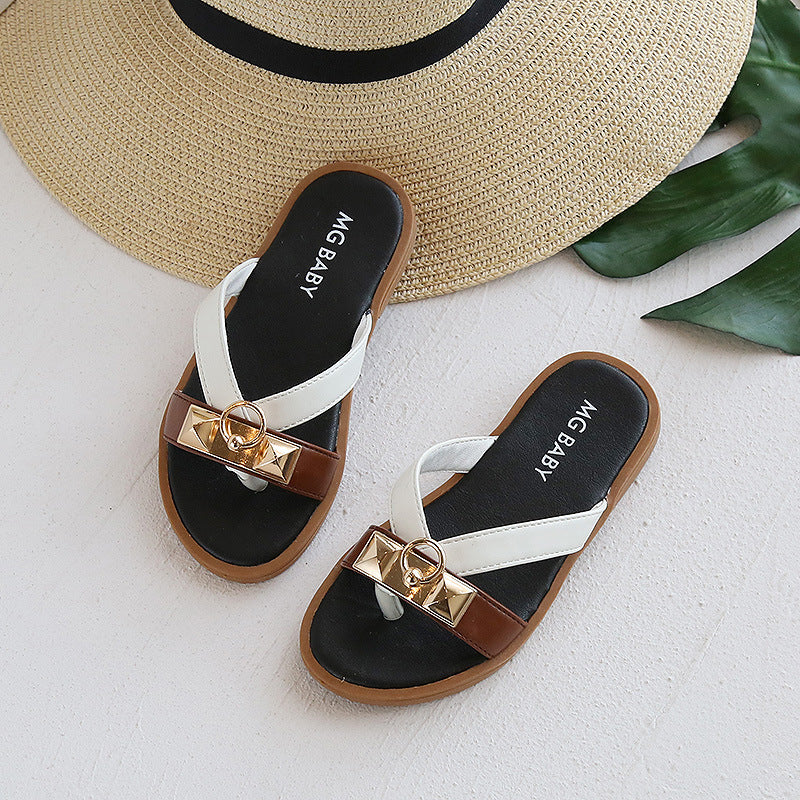 British Style Retro Children's Sandals And Slippers