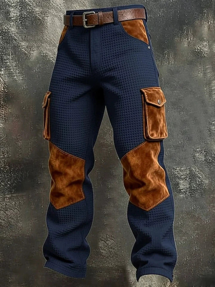 Retro Cargo Pants Men Straight Leg Trousers