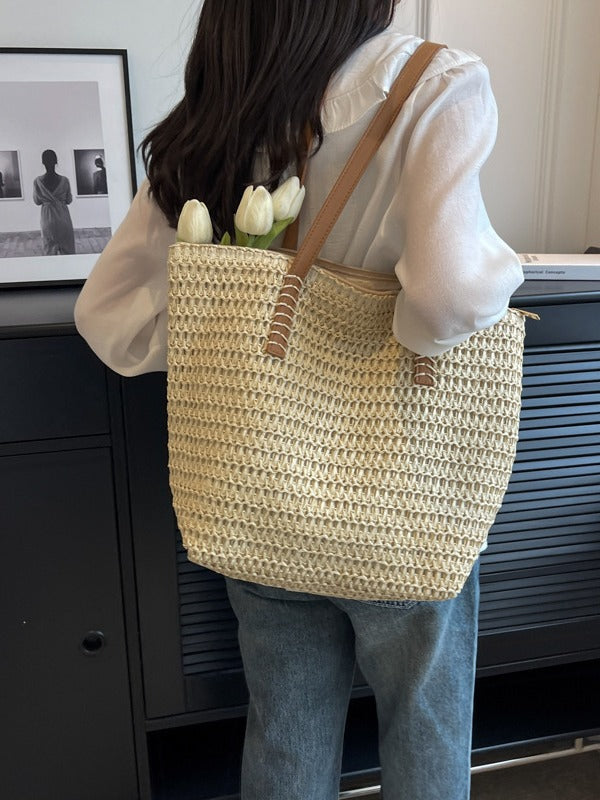 Straw Woven Bag Large Capacity Travel Tote