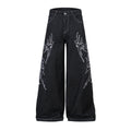 Retro Embroidered Loose Fit Denim Jeans