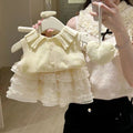 Girls Knitted Vest and Cake Skirt Set