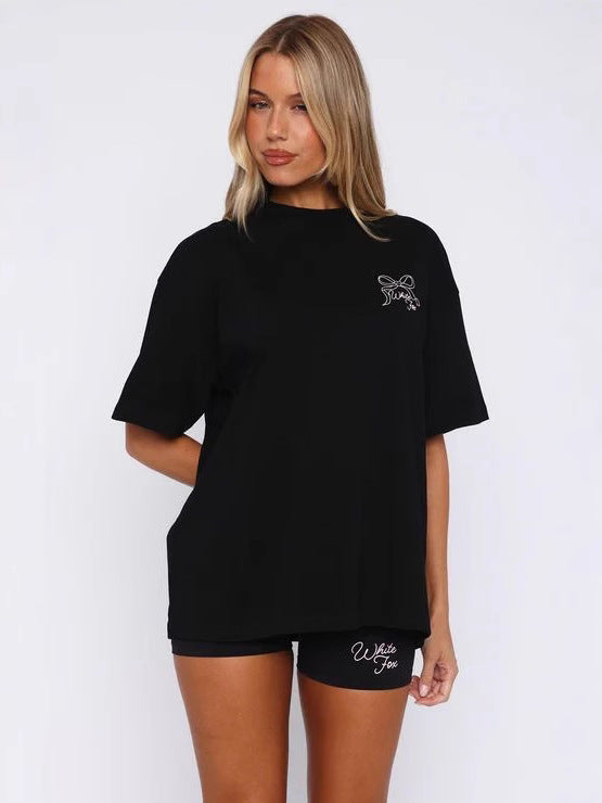 Women's Loose Fit Printed Short Sleeve T-Shirt