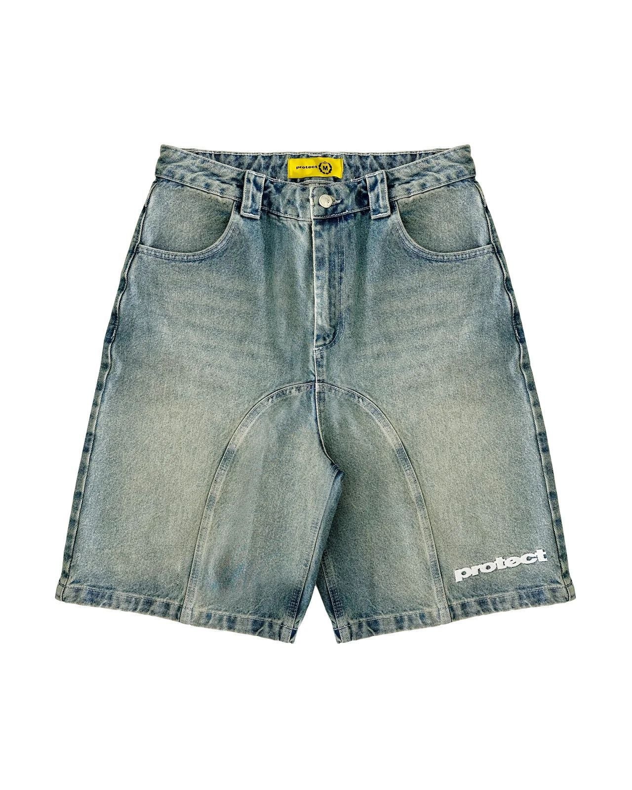 Men's Denim Five-Quarter Straight Pants