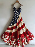 Womens Creative Floral Plus-Size Loose All-Match Dress