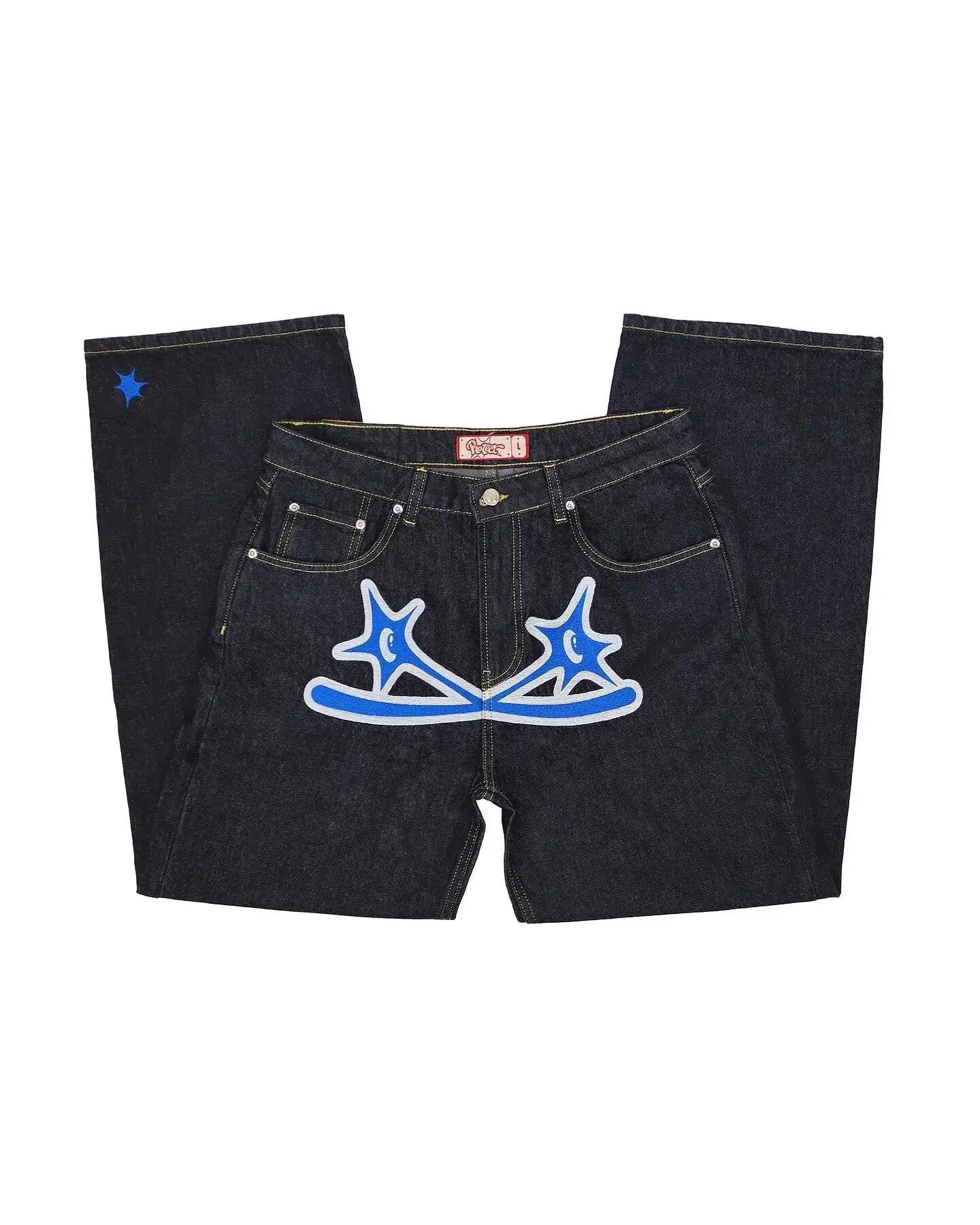 Men's Embroidered Straight Leg Jeans