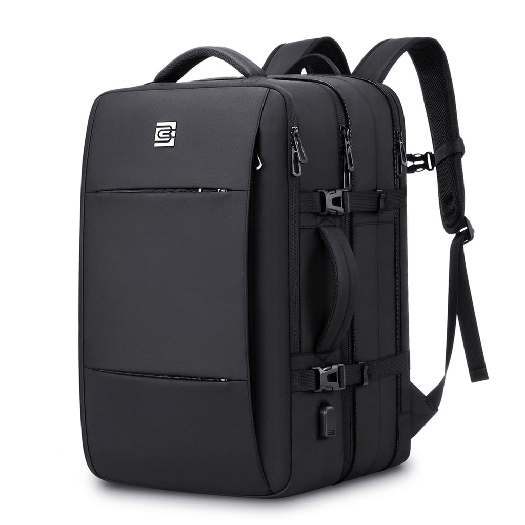 Square travel backpack for men