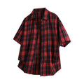 Korean Style Lapel Plaid Shirt
