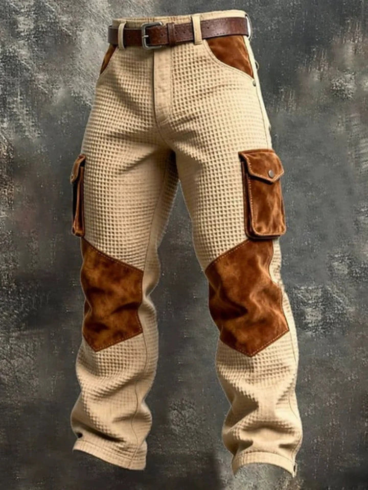 Retro Cargo Pants Men Straight Leg Trousers