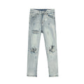 Light Blue Distressed Skinny Jeans for Men