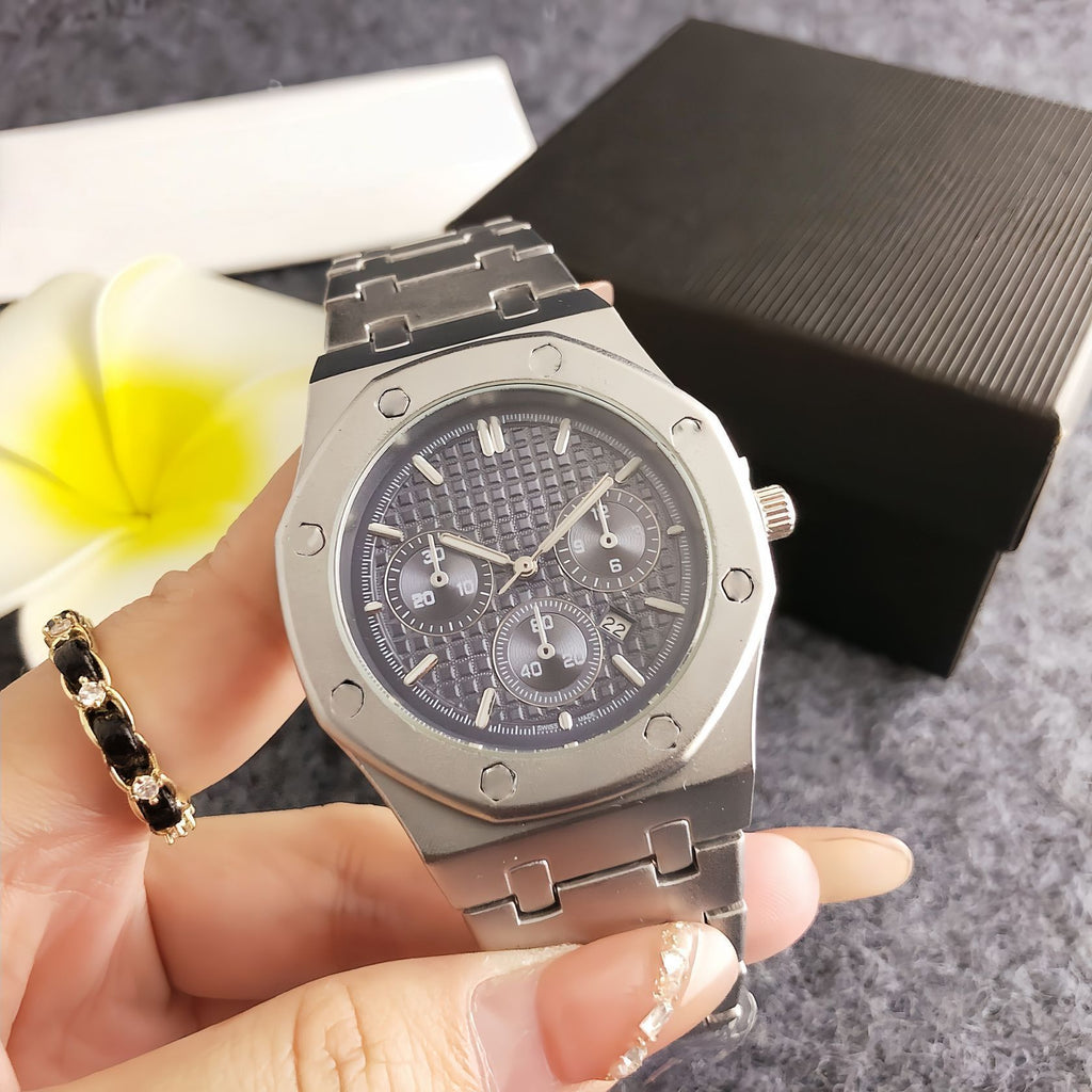 Silver Green Dial Chronograph Mens Watch