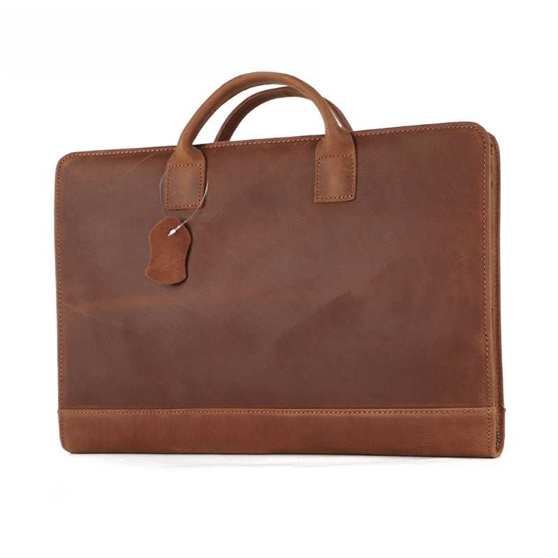 Genuine Leather 15.6 Inch Business Briefcase for Men