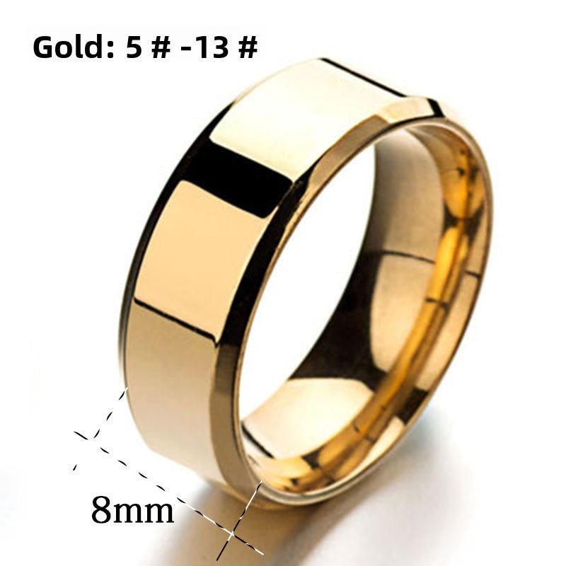 Mirror Polished Titanium Steel Ring for Men and Women