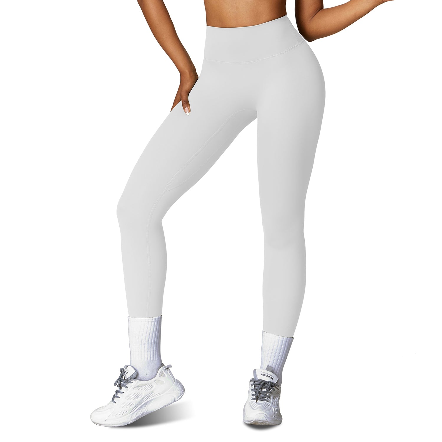 4 Sizes-5 Colors Option -- 1Pc Women's High Waist Workout Leggings Tummy Control Compression Yoga Tight Pants Gym Pants Athletic Running Leggings With 25In Inseam No Front Seam