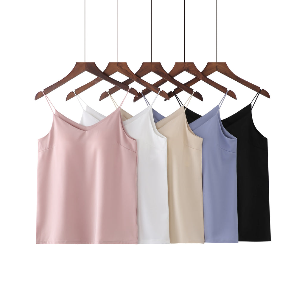 Womens Ice Silk Camisole with Chest Pad