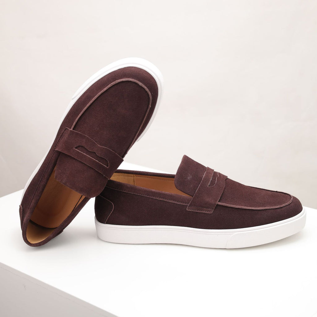 Mens Genuine Leather Slip-On Loafers Breathable Casual Shoes
