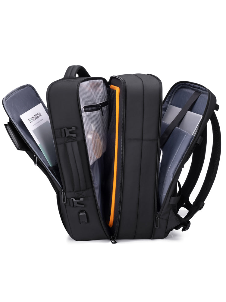Square travel backpack for men