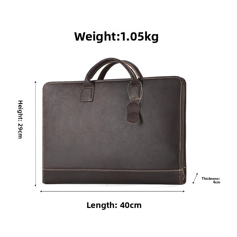 Genuine Leather 15.6 Inch Business Briefcase for Men