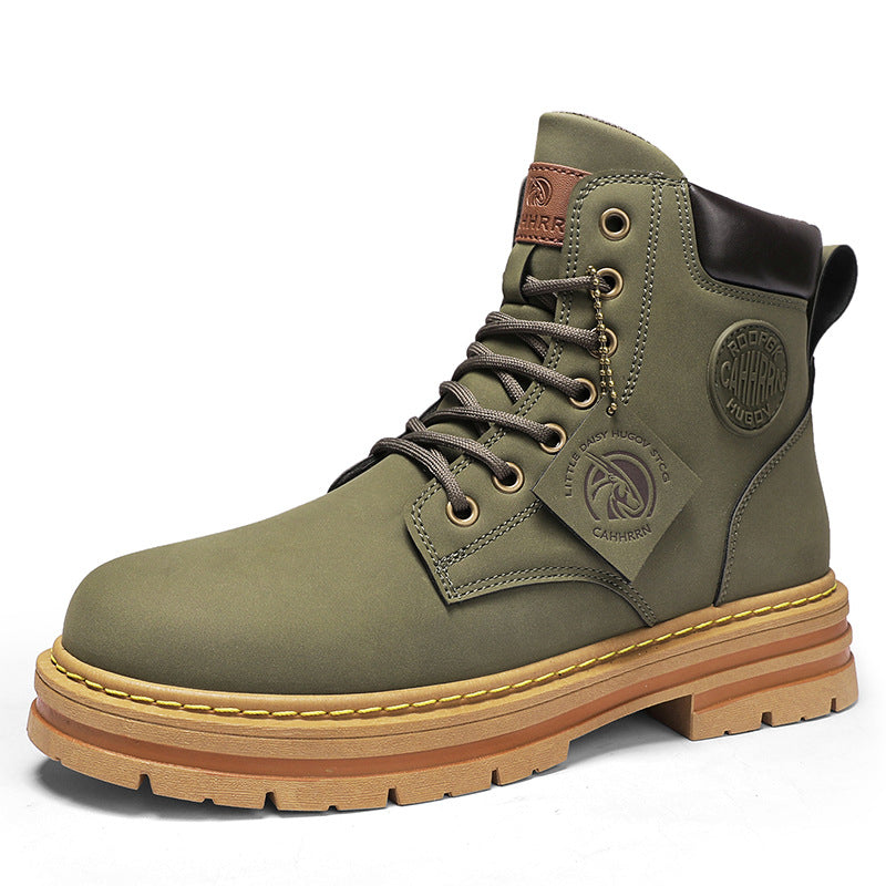 Mens Retro High-Top Lace-Up Martin Boots