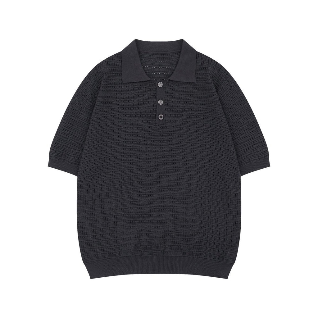Mens Vintage Lapel Knitted Shirt