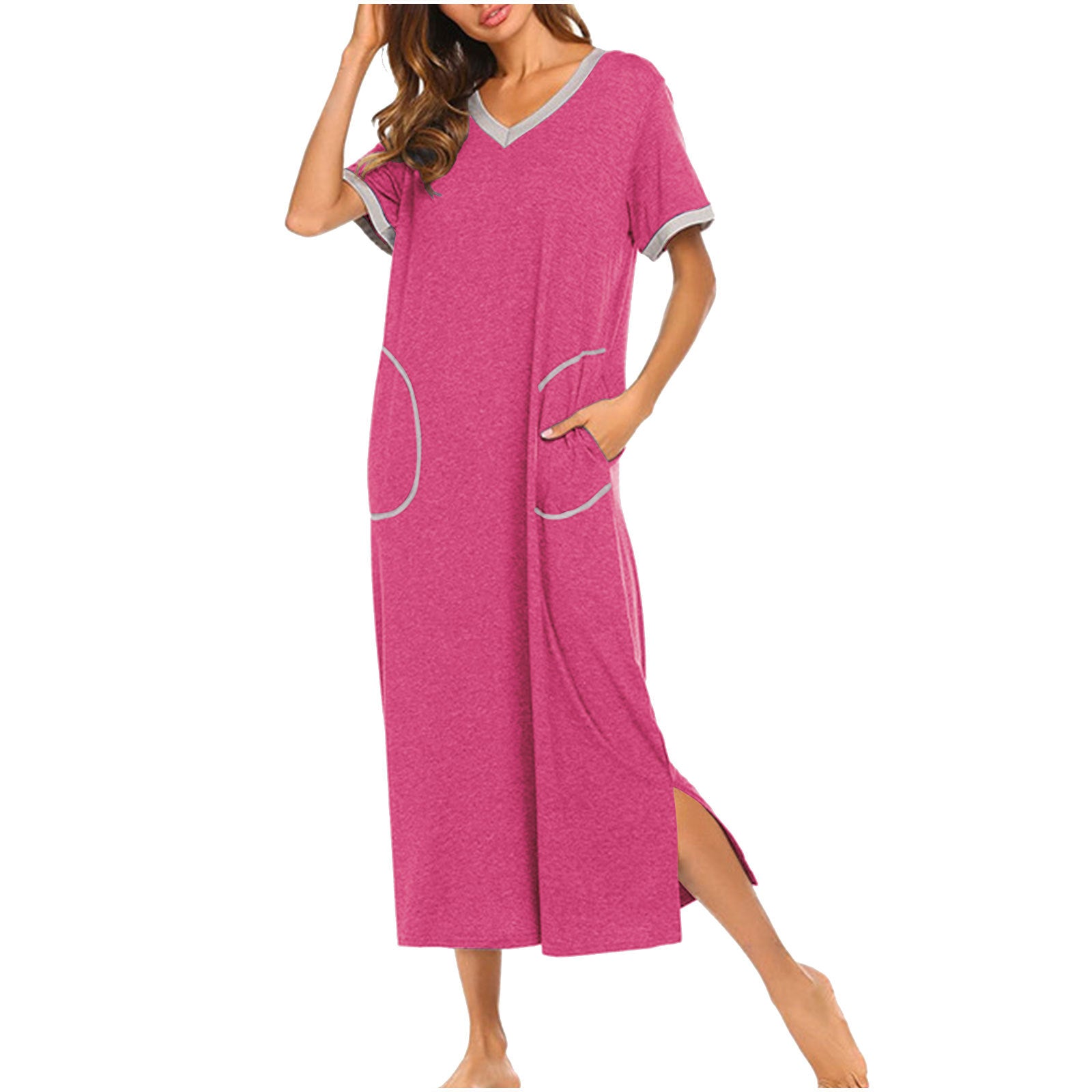 Womens Soft Cotton Pajama Set with Pockets