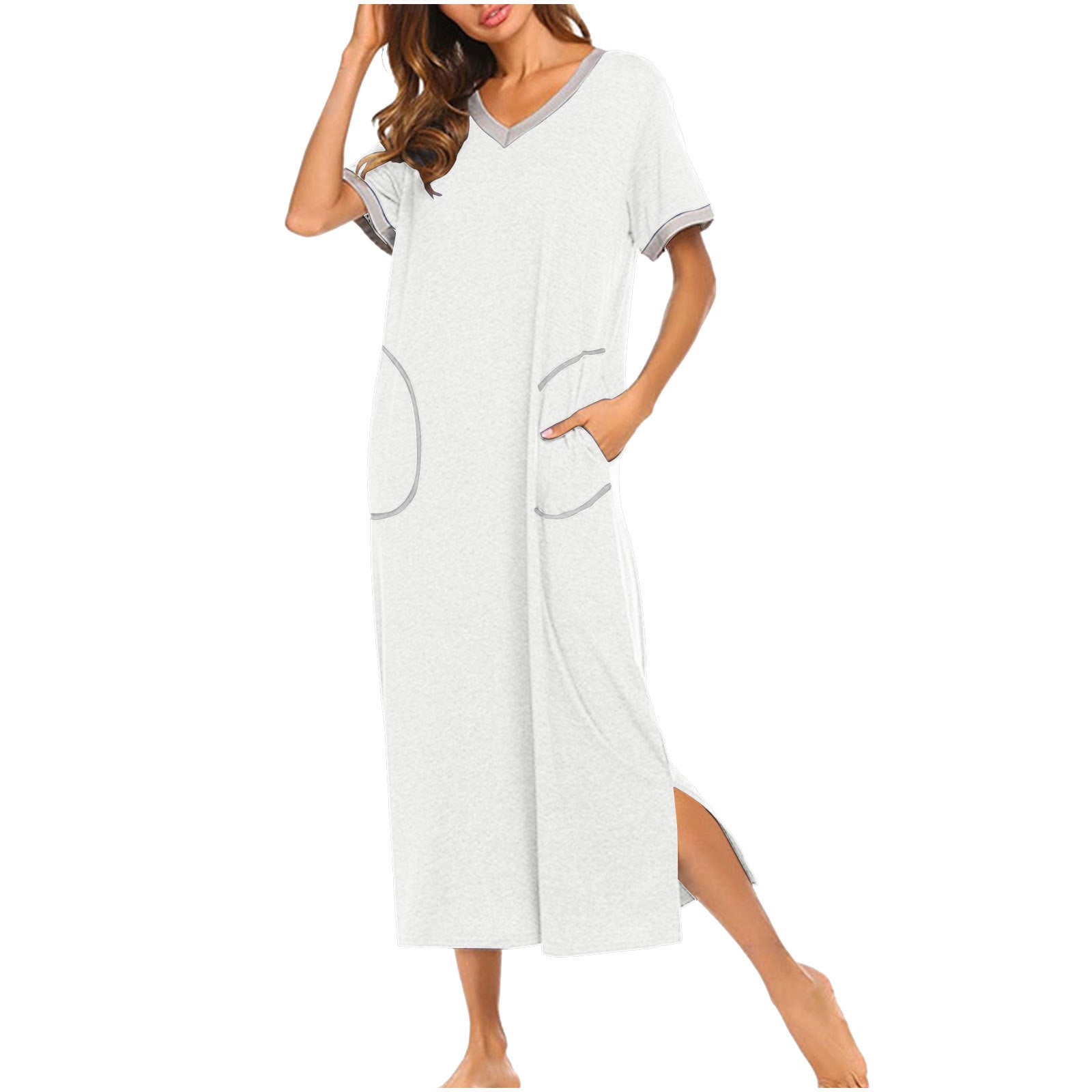 Womens Soft Cotton Pajama Set with Pockets
